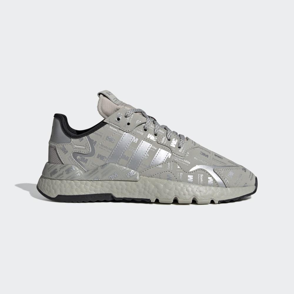 Adidas Men's Nite Jogger Originals Shoes Grey/Silver Metal Ireland FV3622